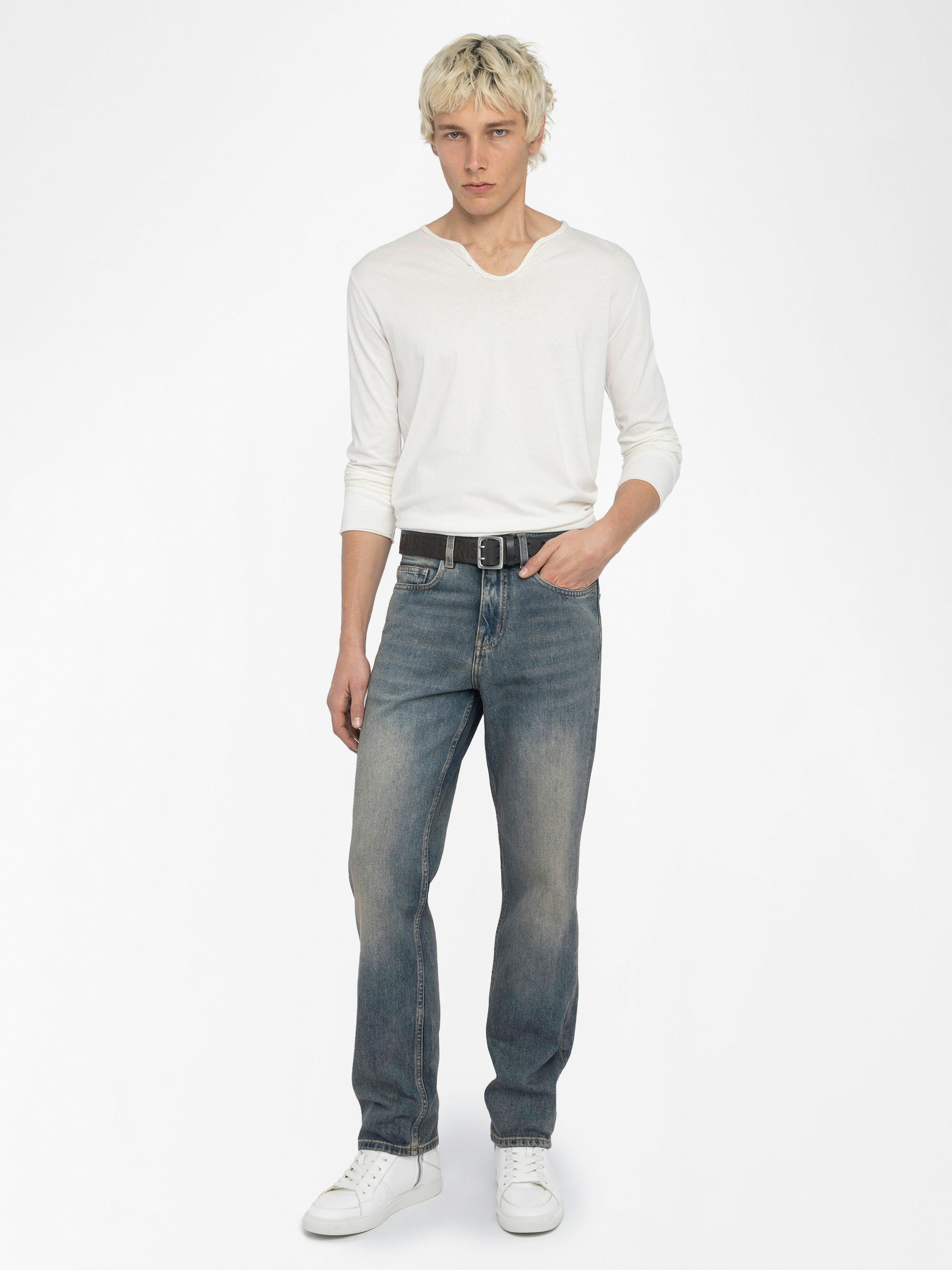 John Jeans - Straight jeans with zip and button fastening at the waistband.